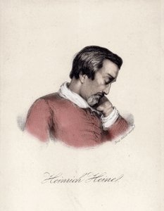 Portrett av Heinrich Heine (1797-1856), tysk forfatter. av Unknown artist