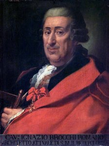 Portrett av Ignazio Brocchi, arkitekt par Anonymous, andre halvdel av 1700-tallet. - Olje på lerret, 51x66,5 - Accademia di San Luca av Unknown artist