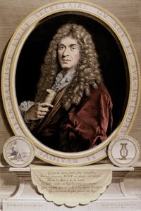Portrett av Jean Baptiste Lully (Giovanni Battista Lulli) (1632-1687). av Unknown artist