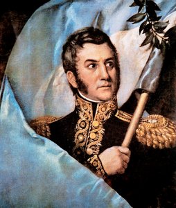 Portrett av Jose de San Martin, detalj av Unknown artist