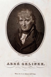 Portrett av Josef Gelinek (Joseph) (1758-1825) østerriksk pianist, komponist og teolog Gravering. 1800-tallet. Bologna, civico museo musico av Unknown artist