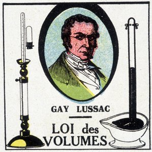 Portrett av Louis-Joseph Gay-Lussac (Louis Joseph Gay Lussac) (1778-1818), fransk fysiker og kjemiker, representert med volumloven. av Unknown artist