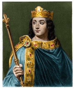 Portrett av Louis V le Faineant (967 - 987), konge av Frankrike - i "Histoire des Francais" "av Lavallee, gravering, sd. av Unknown artist