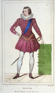 Portrett av Louis XIII (1601 - 1643), gravering av Frankrikes konge fra 1830 av Unknown artist