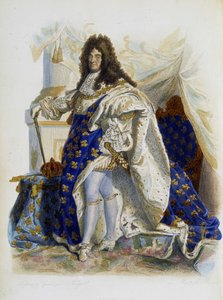 Portrett av Ludvig XIV (1638-1715) - i «Den franske Plutarch»», av Mennechet av Unknown artist
