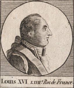 Portrett av Louis XVI (1754-1793), konge av Frankrike fra 1774 til 1791, deretter konge av franskmenn fra 1791 til 1792 - Ludvig XVI, konge av Frankrike og Navarra fra 1774 til 1791, deretter konge av franskmenn fra 1791 til 1792 - gravering fra «Instructi av Unknown artist