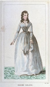 Portrett av Madame Roland fransk politiker (1754 - 1793). av Unknown artist