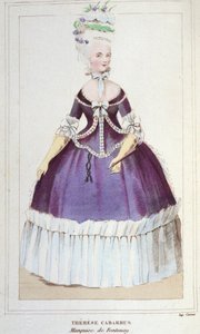 Portrett av Mademoiselle de Fontenay eller Teresa (Theresa eller Terezia) Cabarrus, kjent som Madame Tallien (Talien) (1773-1835), Marquise de Fontenay. Gravering 1830 av Unknown artist