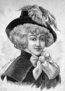 Portrett av Mademoiselle de Fontenay eller Teresa (Theresa eller Terezia) Cabarrus, dette Madame Tallien (Talien), prinsesse av Caraman Chimay (1773 - 1835) - i "" Les Contemporains", n.d. sent på 1800-tallet. av Unknown artist