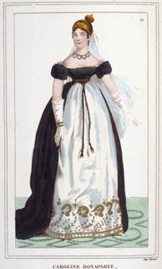 Portrett av Marie-Annonciade kjent som Caroline Bonaparte (1782-1839), prinsesse Murat, dronning av Napoli. Gravering fra 1830 av Unknown artist