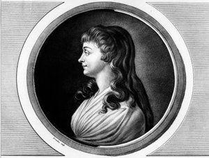Portrett av Marie-Jeanne Phelippon, kone til Roland de La Platiere dit "" Madame Roland" (1754-1793). Gravering i "" Komplett samling av historiske malerier fra den franske revolusjonen, i tre bind.""" 1804. av Unknown artist