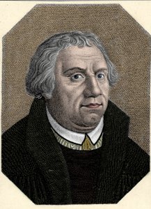 Portrett av Martin Luther (1483-1546) tysk religiøs reformator. av Unknown artist