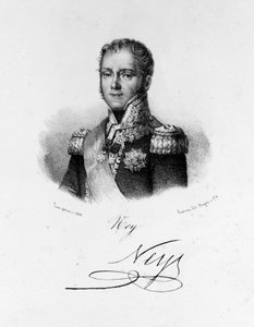 Portrett av Michel Ney, hertug av Elchingen, prins av Moskova (1769 - 1815), marskalk av Frankrike. Gravering av 1800-tallet. av Unknown artist