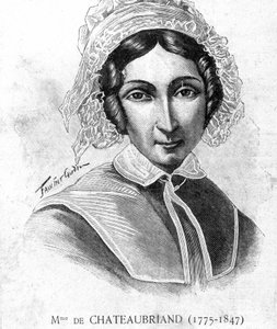 Portrett av Mme de Chateaubriand (1775 - 1847) - i "" Les Contemporains", n.d. sent på 1800-tallet. av Unknown artist