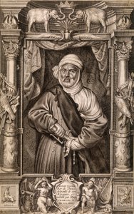 Portrett av Muley Hazen (maurisk konge), kongen av Thunes fratatt sitt rike og gjenopprettet av keiser Charles V, Tunisia 1535. av Unknown artist
