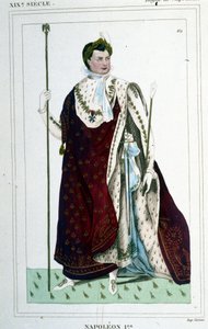 Portrett av Napoleon I (1769 - 1821) i keiserens drakt. av Unknown artist