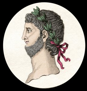 Portrett av Nero Claudius Caesar Augustus Germanicus (37-68 e.Kr.), romersk keiser. Gravering av 1800-tallet. av Unknown artist