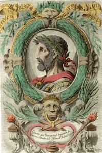 Portrett av Odoacre (Odovacar), leder for Herules alliert med hunerne og minister i Attila (435-493). Gravering fra 1700-tallet. av Unknown artist