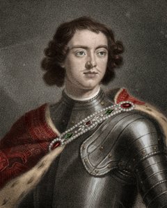 Portrett av Peter I den store (1672-1725) tsar av Russland - Peter den store eller Peter I 1672-1725 - gravering - 1800-tallet av Unknown artist