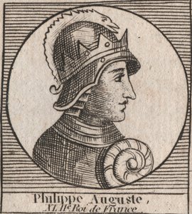Portrett av Philip II dit Philippe Auguste (1165-1223) - Philip Augustus II (1165-1223) Konge av Frankrike - gravering fra "" Instruction sur l