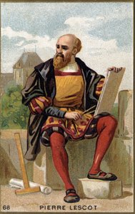 Portrait of Pierre Lescot (1515 - 1578) French architect and painter. Chromolithography of the 19th century. av Unknown artist