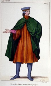 Portrett av Pierre Rogiers, trubadur og gjøgler på 1100-tallet. av Unknown artist