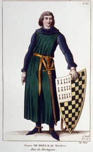Portrett av Pierre de Dreux, dit Mauclerc, hertug i 1213. Gravering av 1830. av Unknown artist
