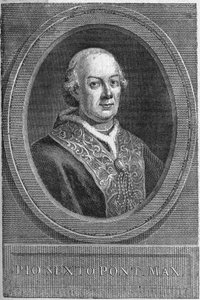 Portrett av pave Pius VI (Pius eller Pio eller Giovanni angelo Braschi) (1775-1799). av Unknown artist