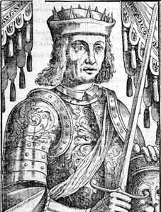 Portrett av Roger II av Hauteville (Ruggero Altavilla) (1097-1154), grunnlegger av monarkiet på Sicilia. Xilografi fra 1500-tallet. av Unknown artist