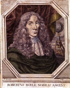 Portrett av Sir Robert Boyle (1627-1691), anglo-irsk fysiker og kjemiker. av Unknown artist