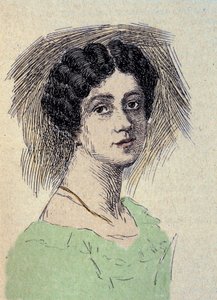 Portrett av Theodore Ulrike Sophie von Levetzow (1804-1899) Siste kjærlighet av Johann Wolfgang von Goethe (1749-1832) (Portrett av baronesse Ulrike von Levetzows siste elsker av Goethe) Gravering av Unknown artist