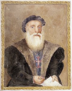 Portrett av Vasco de Gama - i "" Livet til prins Henri av Portugal med etternavnet Sjøfareren"" av Richard Henri Major av Unknown artist
