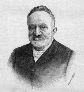 Portrait of Wilfrid de Fonvielle 1824-1914 French journalist and aeronaute - engraving of 1893 av Unknown artist