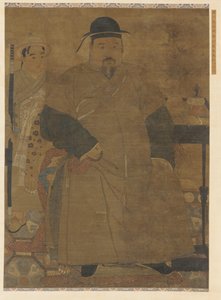 Portrett av en mann og hans tjener av Unknown artist