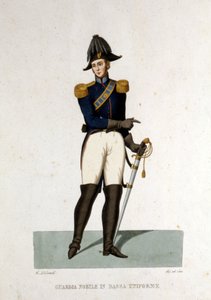 Portrett av et medlem av Vatikanstatens adelige garde. av Unknown artist