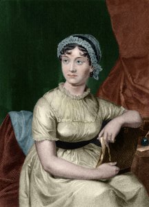 Portrett av den engelske forfatteren Jane Austen (1775-1817) Gravering fra boken "Portrait gallery of eminent men and women of Europe and America" av biograf Evert Augustus Duyckinck (1816-1878). 1893, bd. 1 av Unknown artist