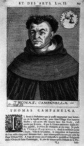 Portrett av den italienske filosofen Tommaso Campanella (1568-1639). blad av ukjent opprinnelse fra 1600-tallet av Unknown artist