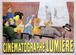 Plakat for kinematografen til brødrene Light for filmen "The watered sprinkler", slutten av 1800-tallet av Unknown artist