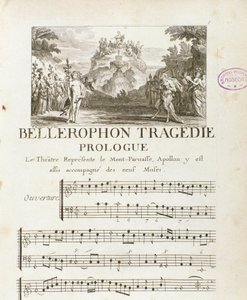 Prolog av "" Bellerophon "" Lyrique-tragedie i fem akter med en prolog av Jean Baptiste Lully (Giovanni Battista Lulli) (Jean-Baptiste) (1632-1687). 1714. av Unknown artist