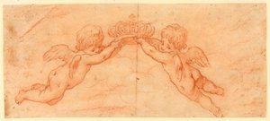Putti med krone av Unknown artist