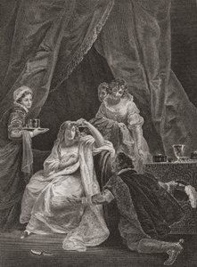 Dronning Elizabeth I og jarlen av Sussex. (trykk) av Unknown artist