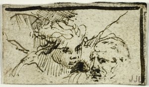 Rembrandts offer av Isak - Abrahams og englers hoder av Unknown artist