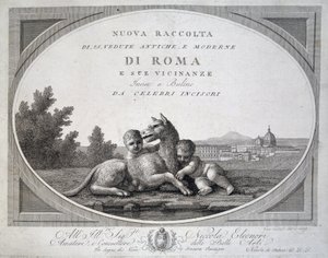 Remus og Romulus (romolo remo lupa) og ulven - i "" Samling av utsikt over Roma"" av Unknown artist