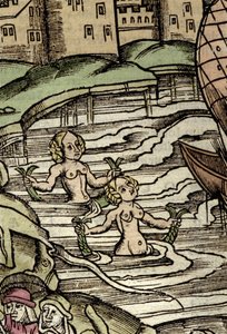 Representasjon av sirener. 1500-talls gravering av Unknown artist