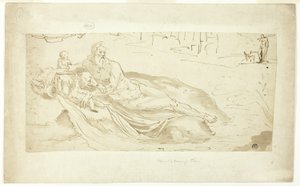 Elven Tiber, med Romulus og Remus av Unknown artist