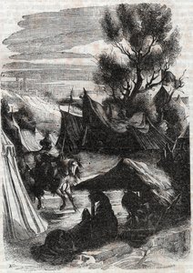 Roland in the Saracen Camp - gravering av 1851 fra "" Furious Roland"" av Unknown artist