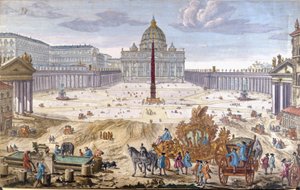 Roma, Petersplassen på begynnelsen av 1700-tallet. av Unknown artist