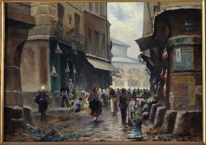 Rue Pirouette, cirka 1880, dagens 1. arrondissement, mellom 1875 og 1885 (maleri) av Unknown artist
