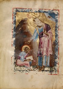 Evangelisten Johannes dikterer av Unknown artist