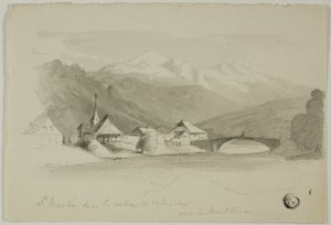 Saint Martin, i Sallenche-dalen, ser mot Mont Blanc av Unknown artist